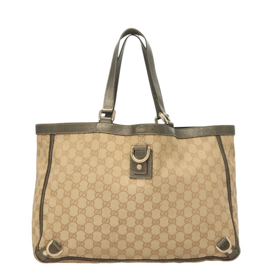 Gucci Abbey Beige Canvas Tote Bag
