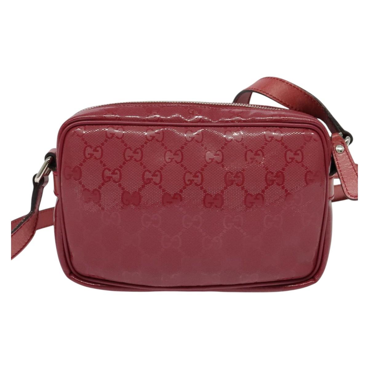 Gucci Gg Canvas Red Calfskin Shoulder Bag