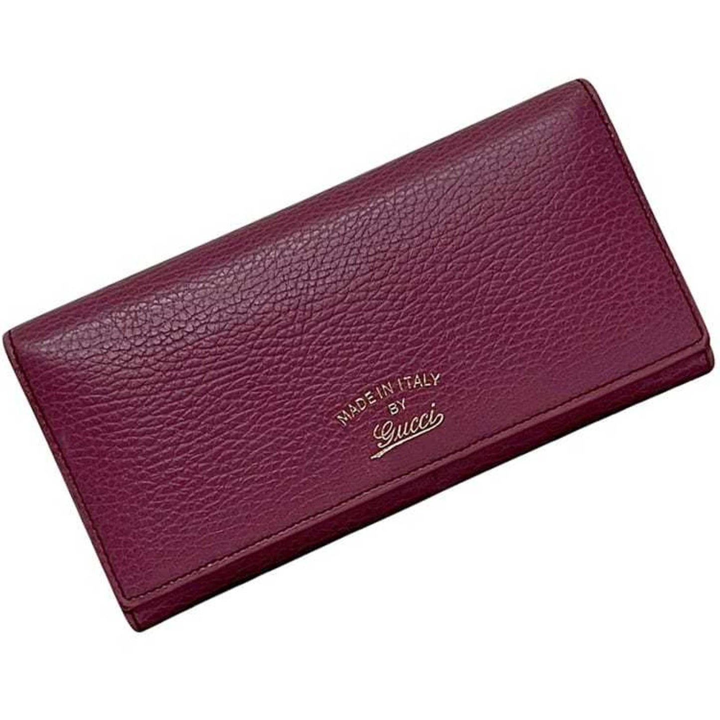 Gucci Purple Leather Long Wallet (Bi-Fold)