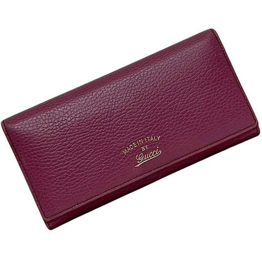 Gucci Purple Leather Long Wallet (Bi-Fold)
