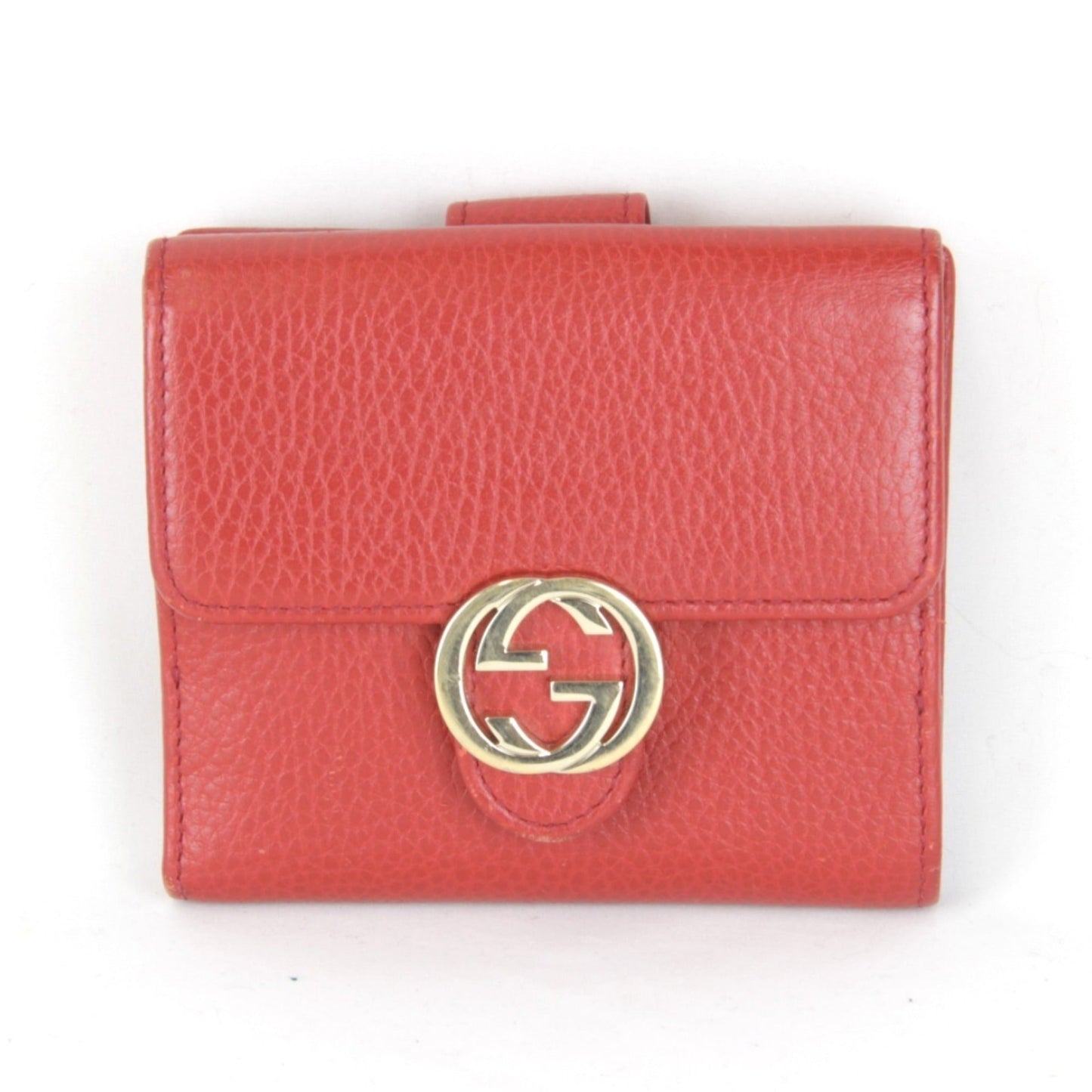 Gucci Red Color Leather Wallet (Bi-Fold)