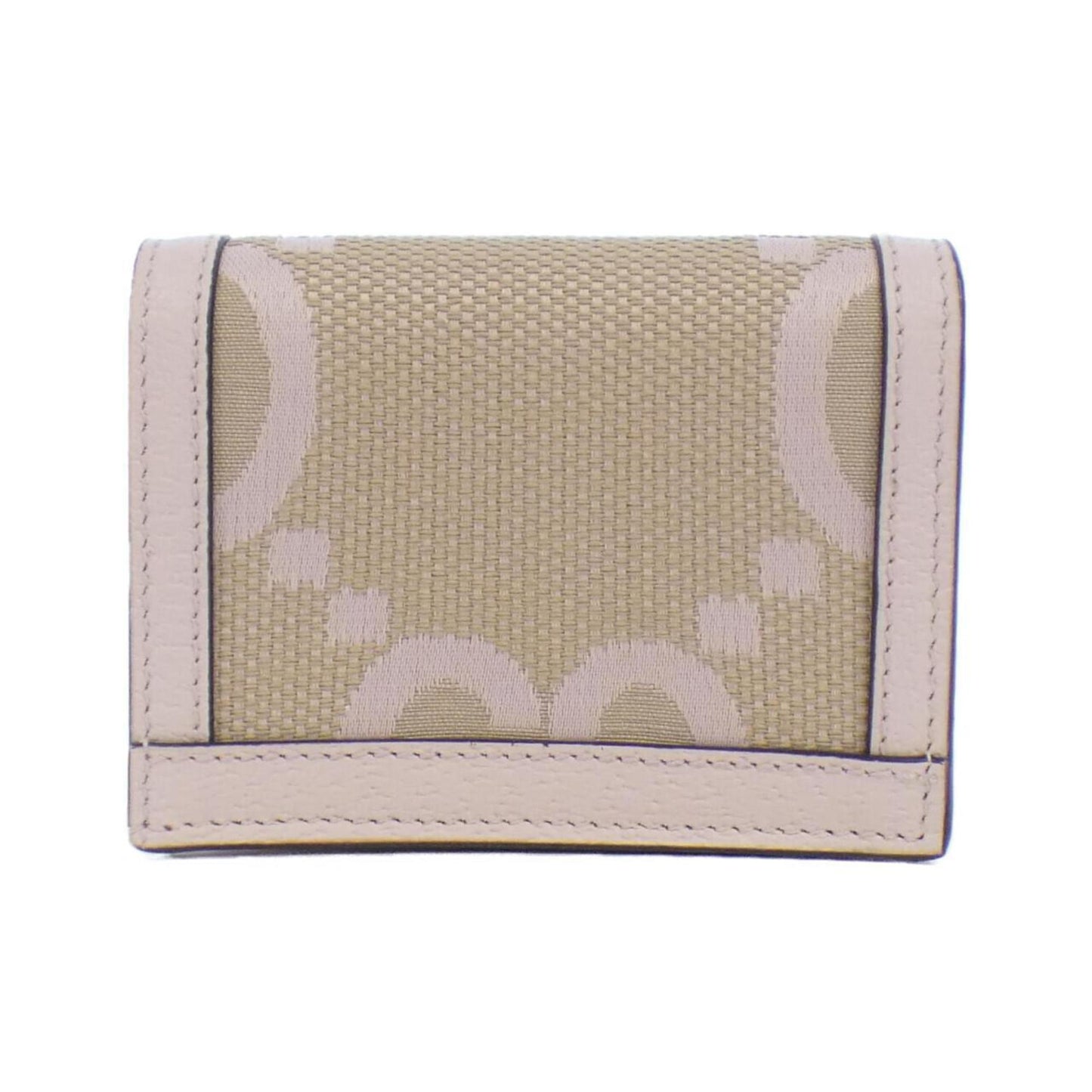 Gucci Beige Light Pink Canvas Leather Wallet (Bi-Fold)
