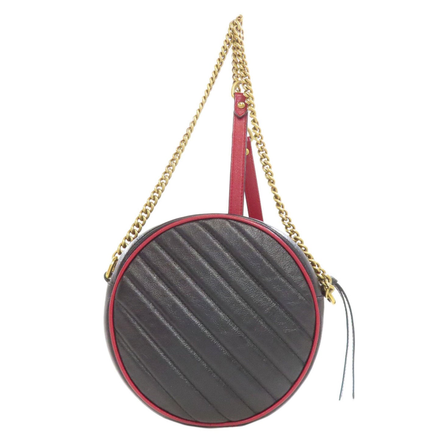 Gucci Black Red Color Leather Shoulder Bag