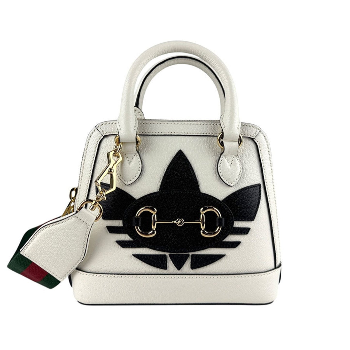 Gucci Black Off-White Leather Handbag Shoulder Bag