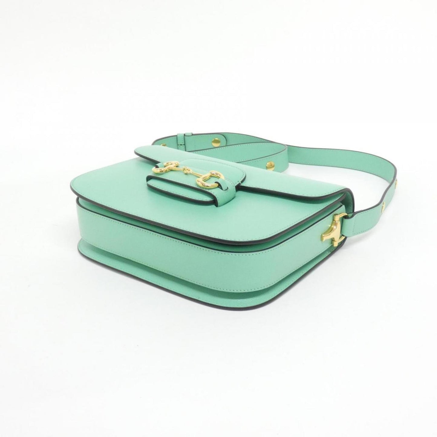 Gucci Horsebit Green Leather Shoulder Bag