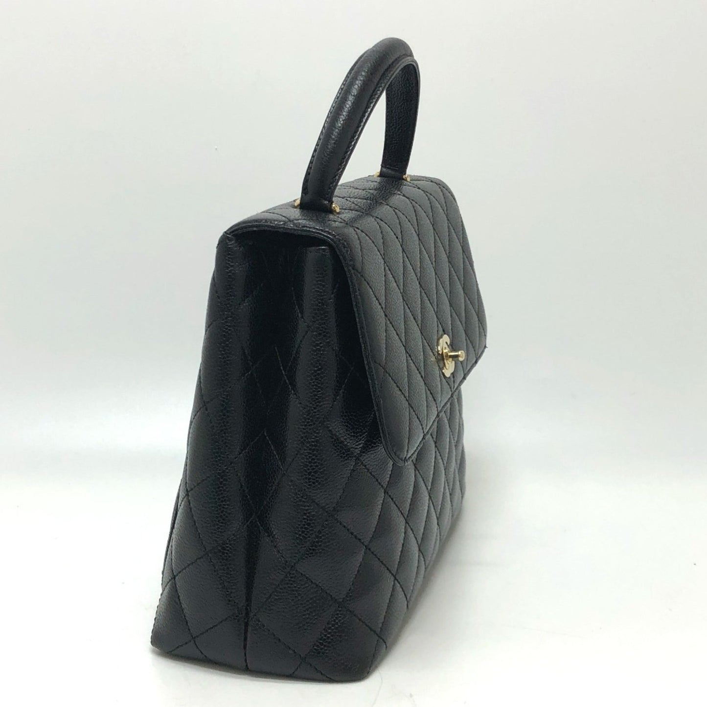Chanel Black Grained Calfskin Handbag Tote Bag