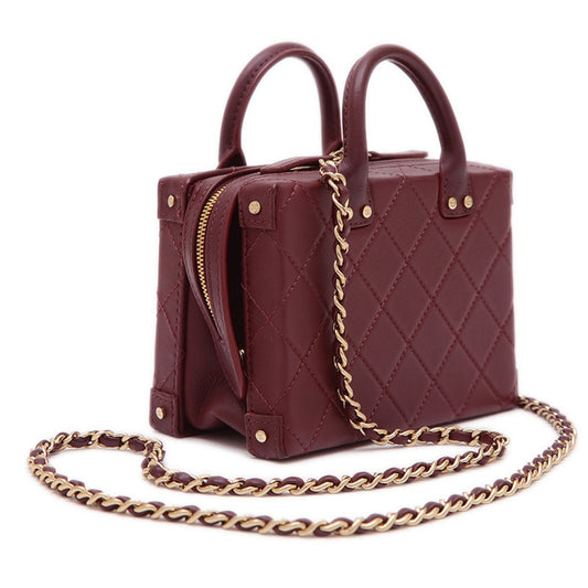 Chanel Matelasse Bordeaux Leather Handbag Shoulder Bag