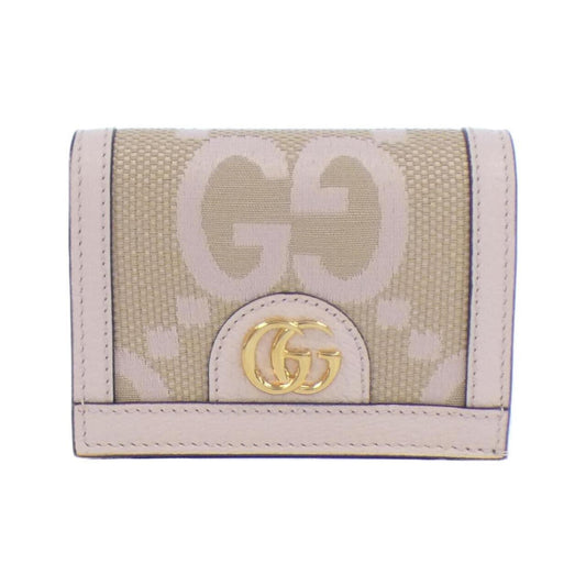 Gucci Beige Light Pink Canvas Leather Wallet (Bi-Fold)