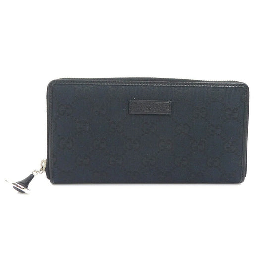 Gucci Black Gg Canvas Long Wallet (Bi-Fold)