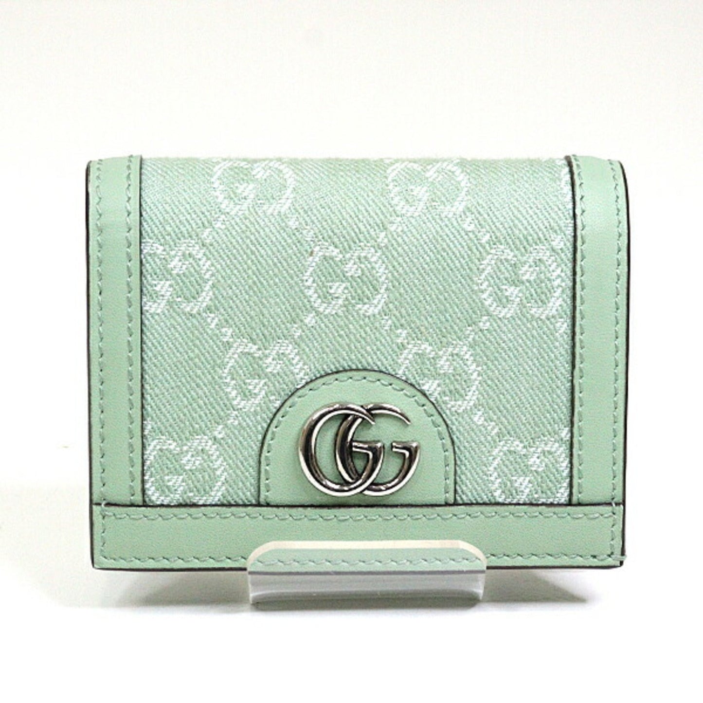 Gucci Pale Green Denim Leather Wallet (Bi-Fold)