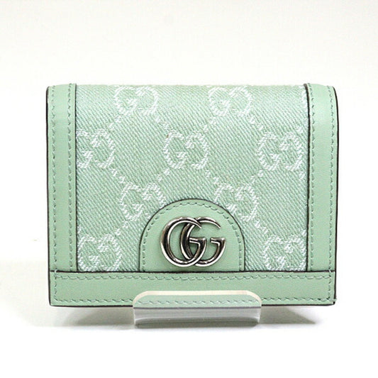 Gucci Pale Green Denim Leather Wallet (Bi-Fold)