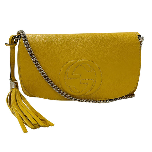 Gucci Soho Yellow Leather Shoulder Bag