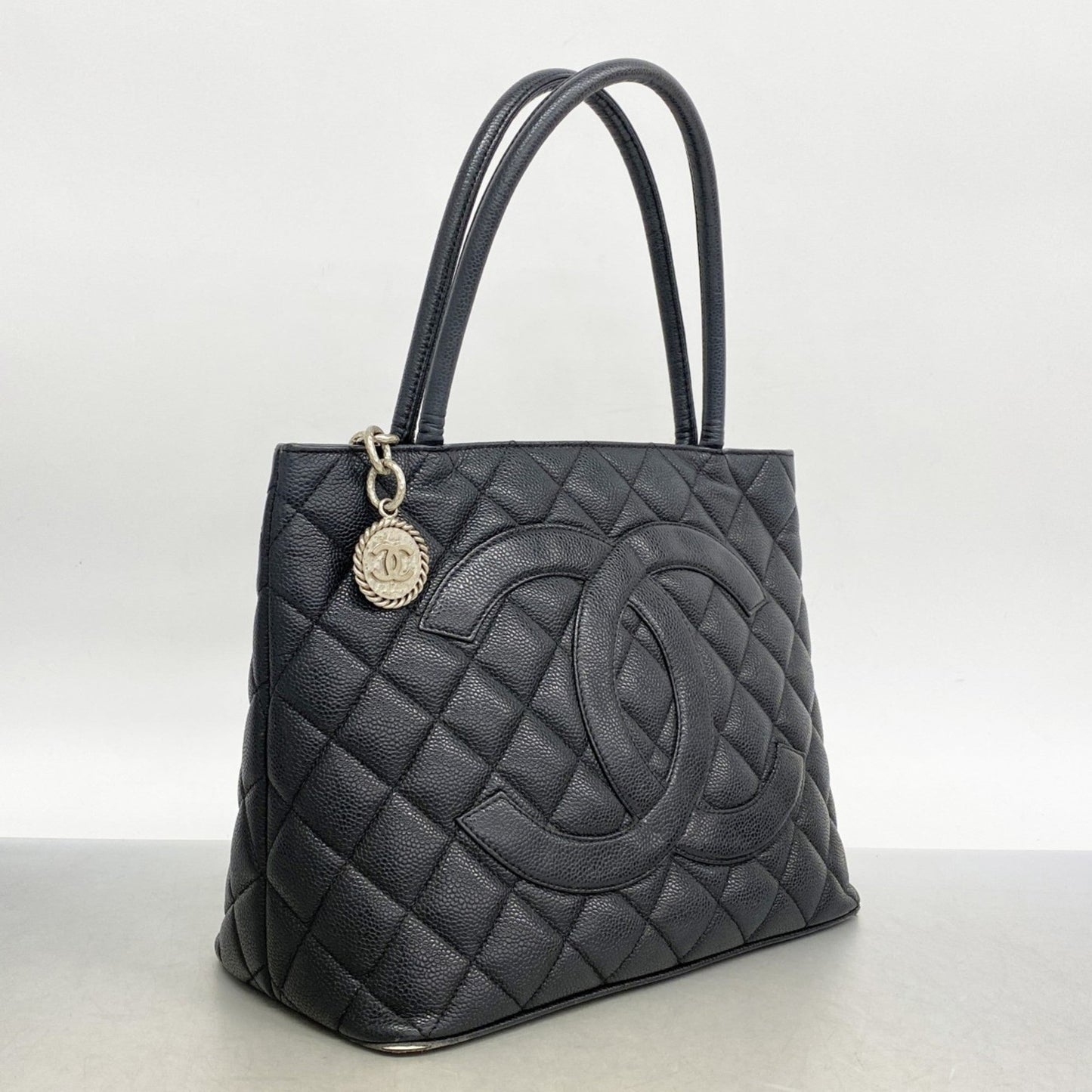 Chanel Black Grained Calfskin Tote Bag
