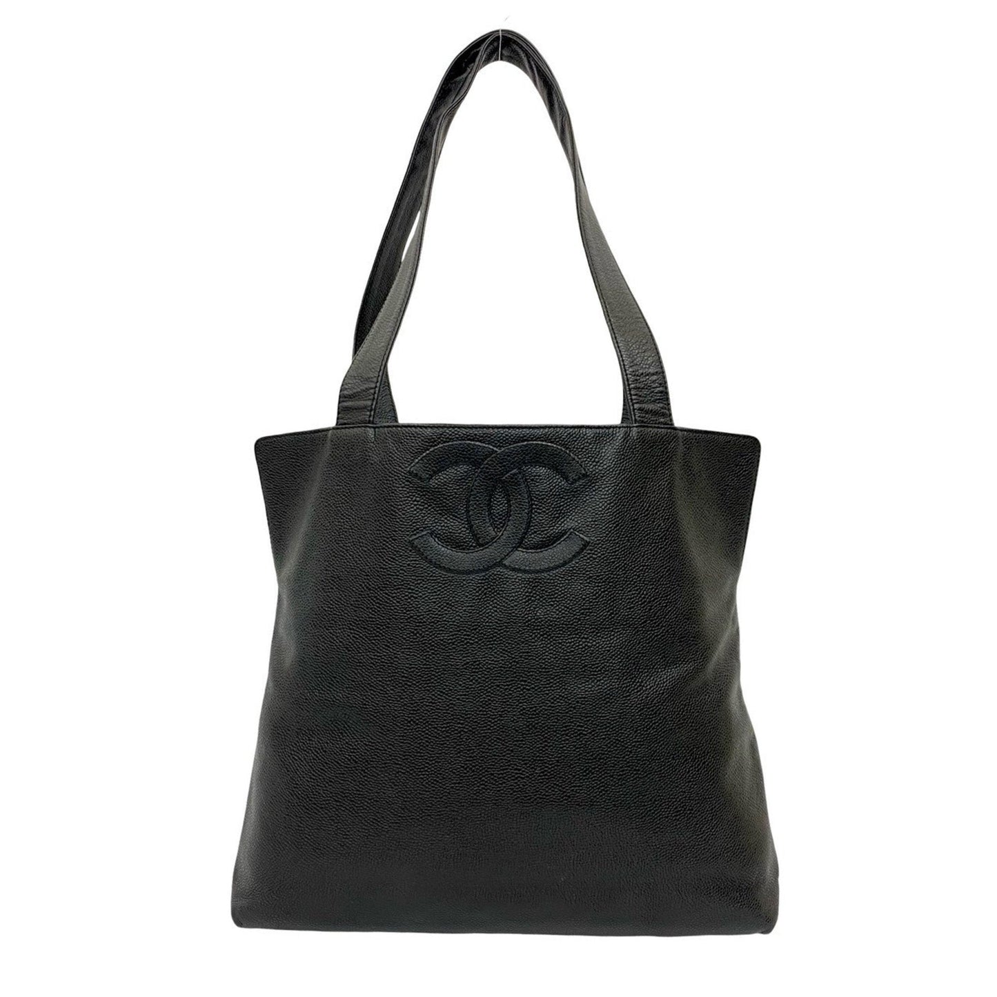 Chanel Black Grained Calfskin Handbag Tote Bag