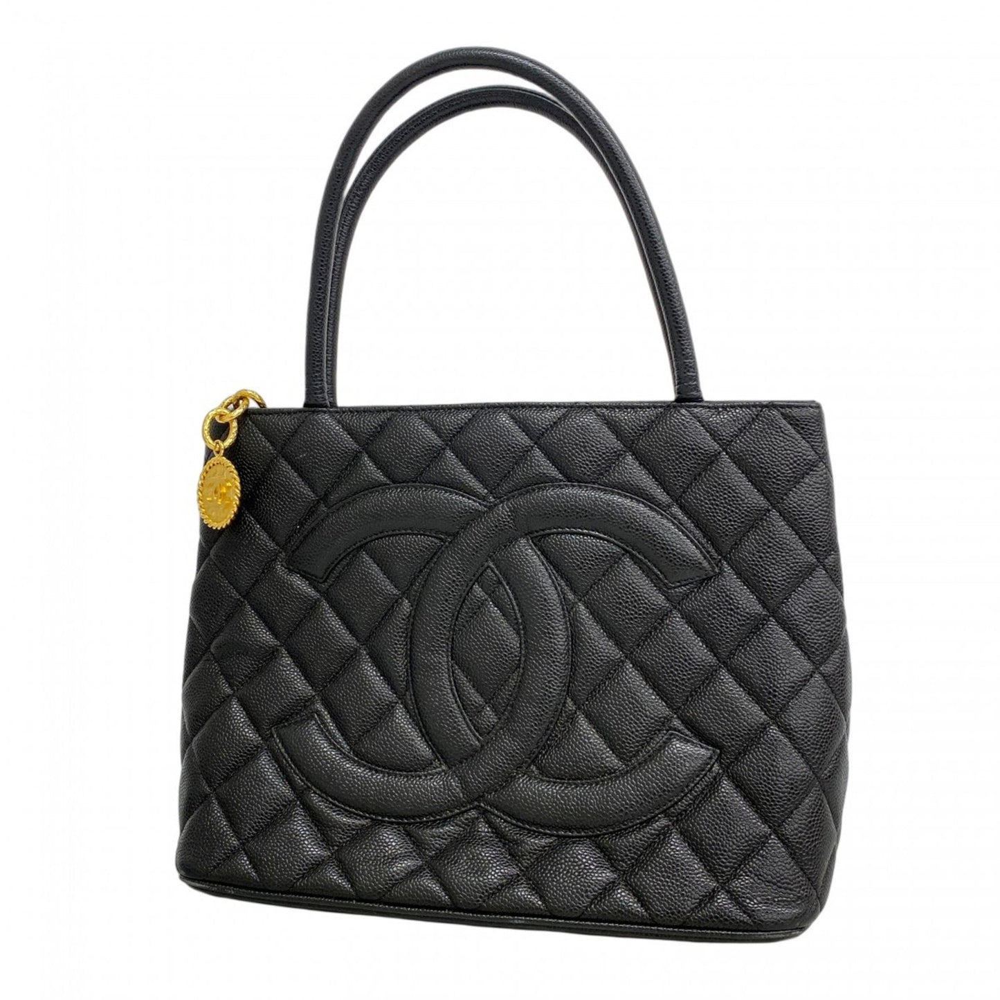 Chanel Black Grained Calfskin Tote Bag