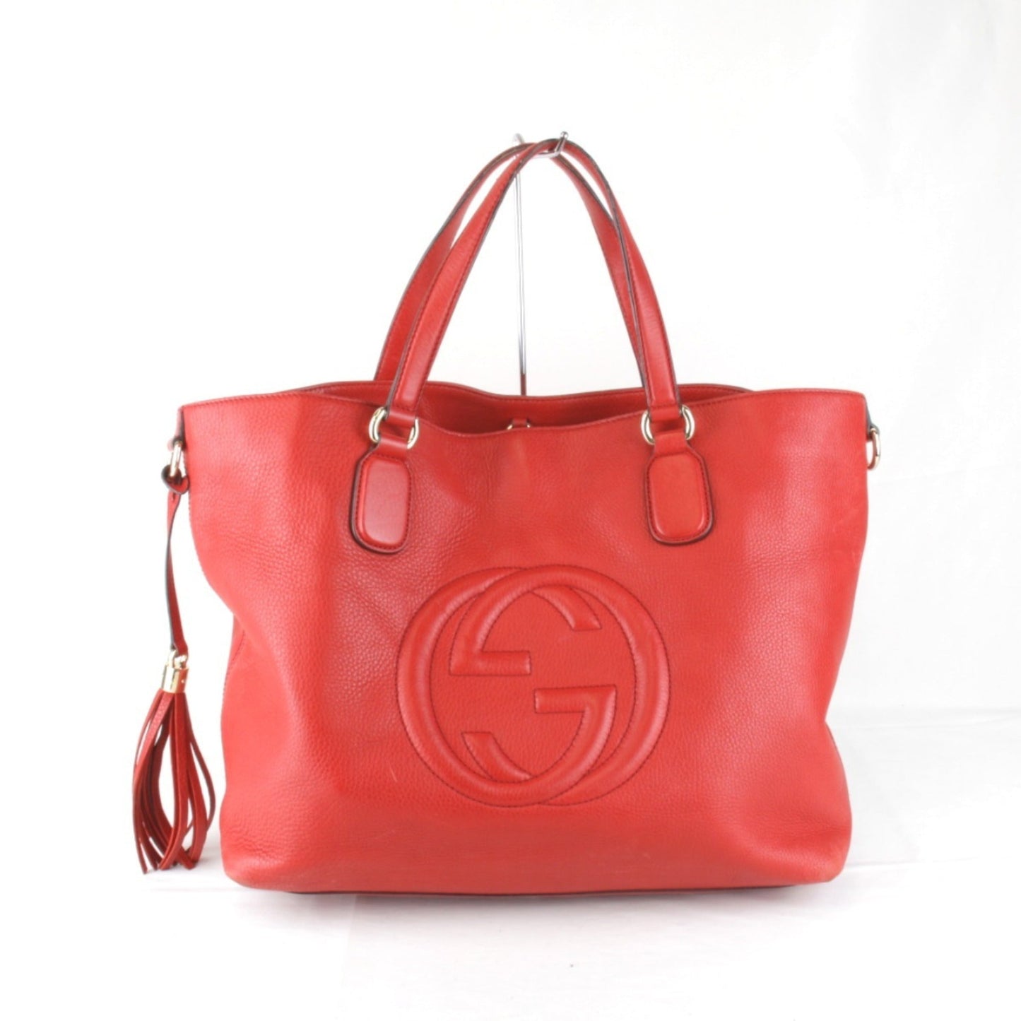 Gucci Red Color Leather Tote Bag