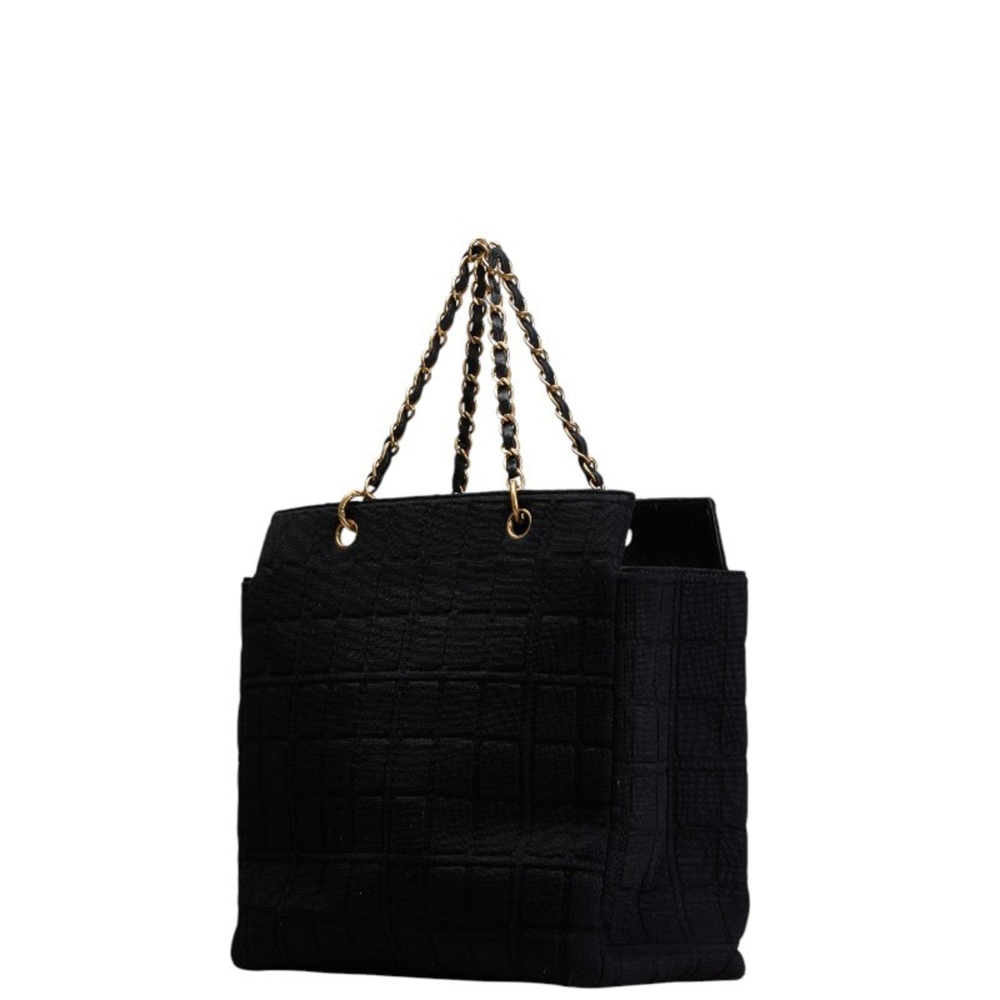 Chanel Black Canvas Leather Tote Bag