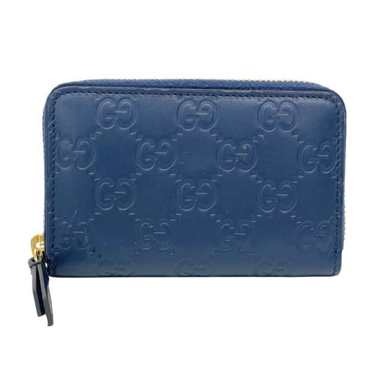 Gucci Blue Leather Coin Purse/Coin Case