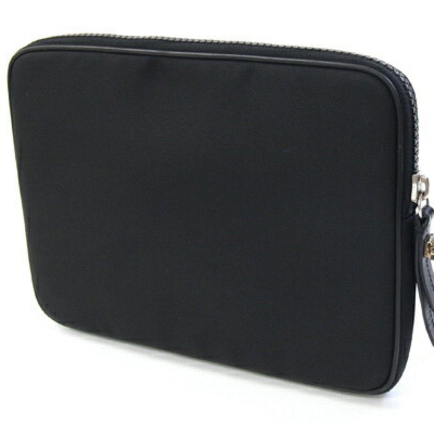 Gucci Black Nylon Canvas Leather Clutch Bag