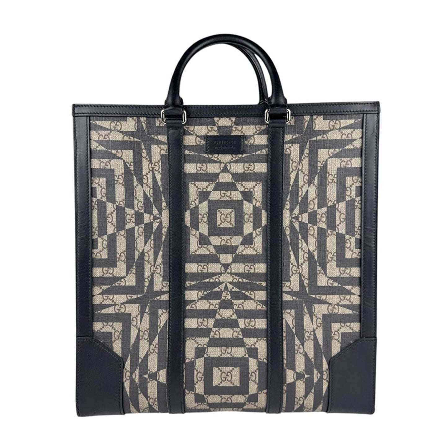 Gucci Beige Black Gg Supreme Canvas Handbag Shoulder Bag