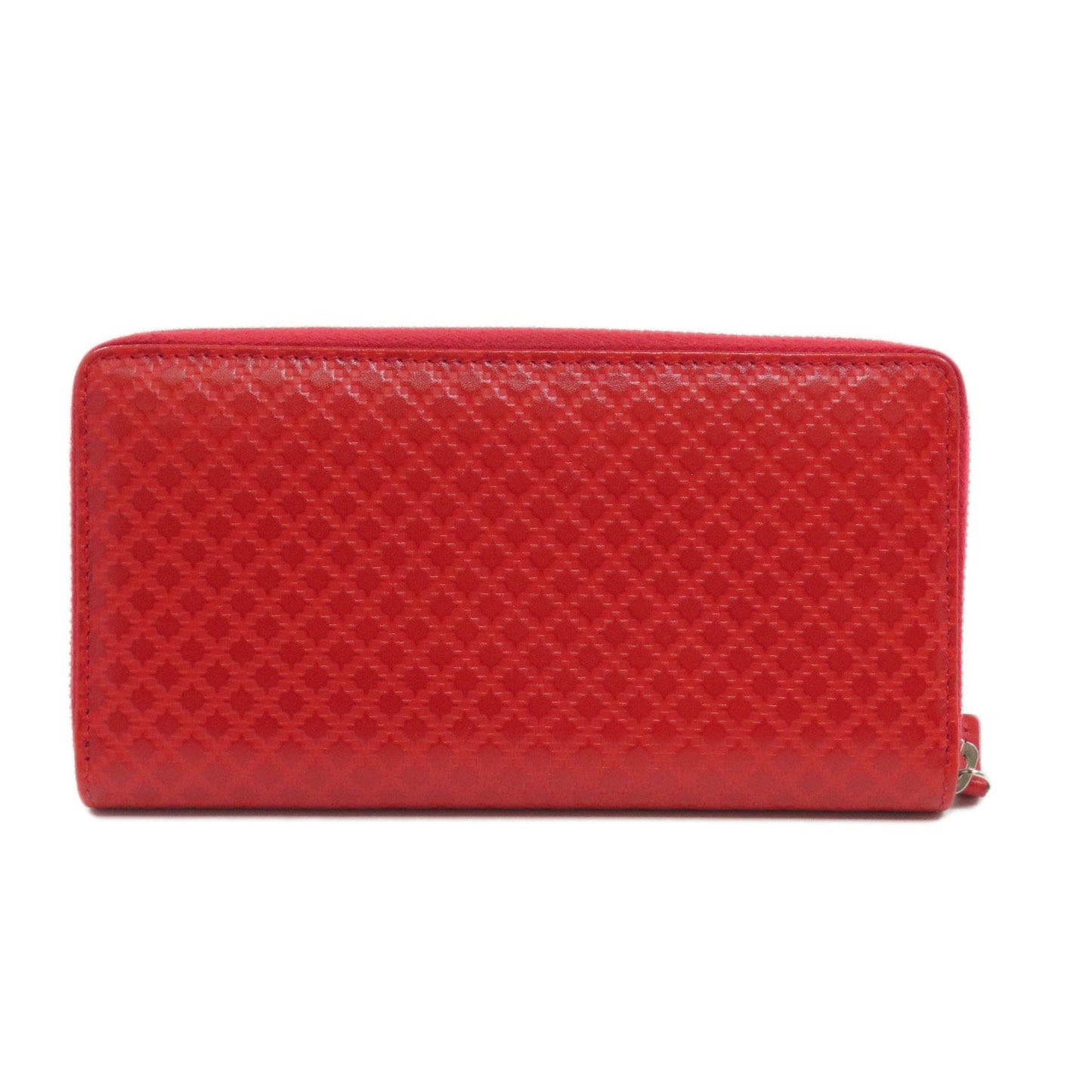 Gucci Diamante Red Color Leather Long Wallet (Bi-Fold)