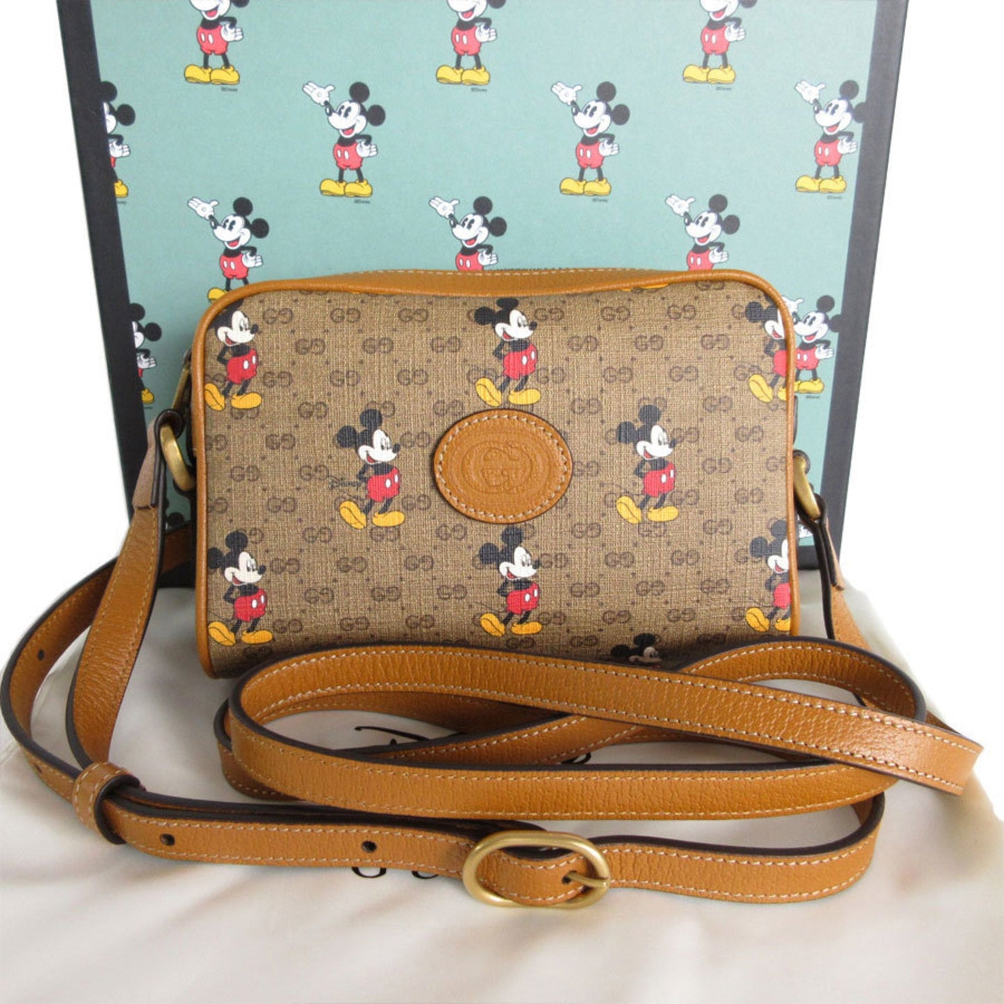 Gucci Brown Multi-Color Leather Pvc Shoulder Bag