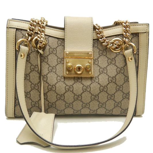 Gucci Padlock Beige Ivory Gg Supreme Tote Bag