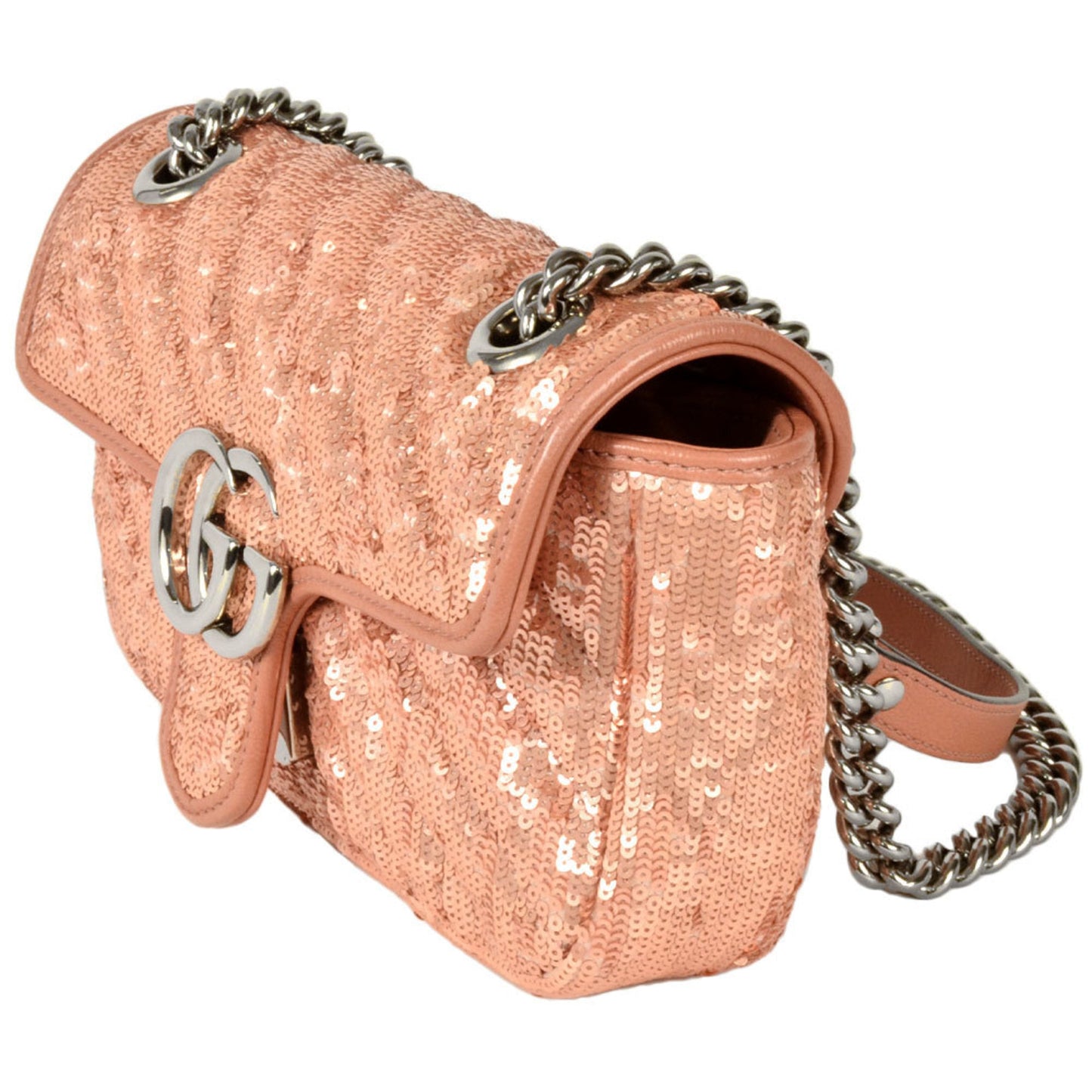 Gucci Pink Spangles Leather Shoulder Bag