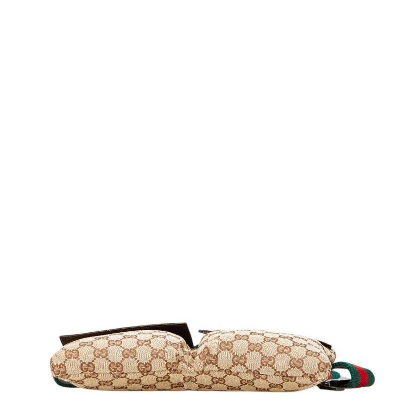 Gucci Beige Brown Canvas Leather Sling Bag