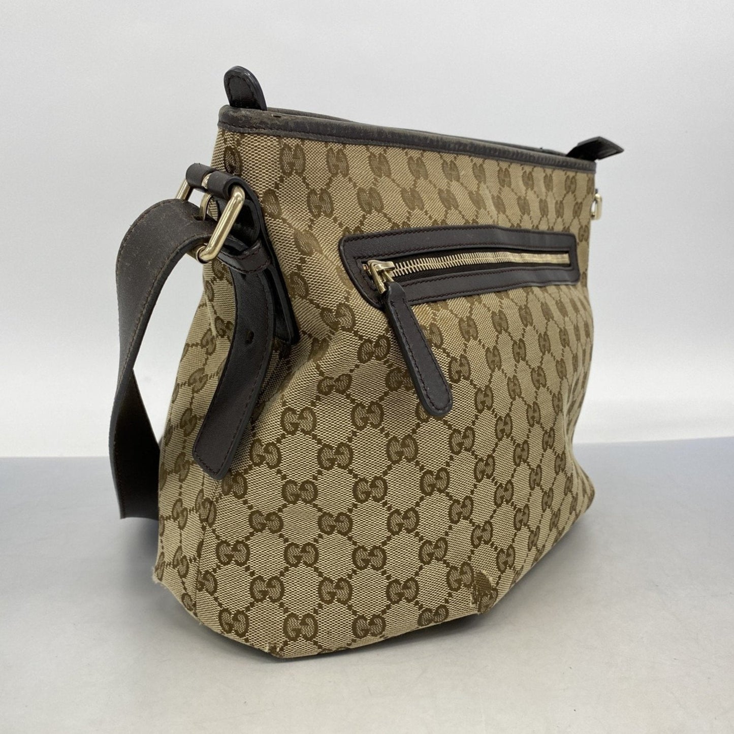 Gucci Brown Canvas Shoulder Bag