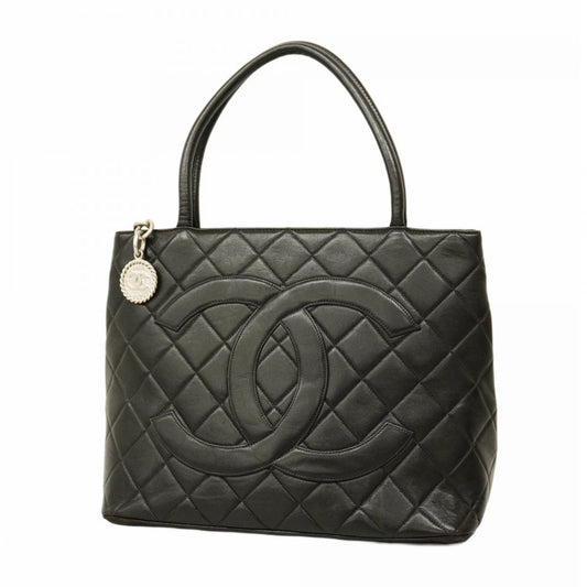 Chanel Black Leather Tote Bag