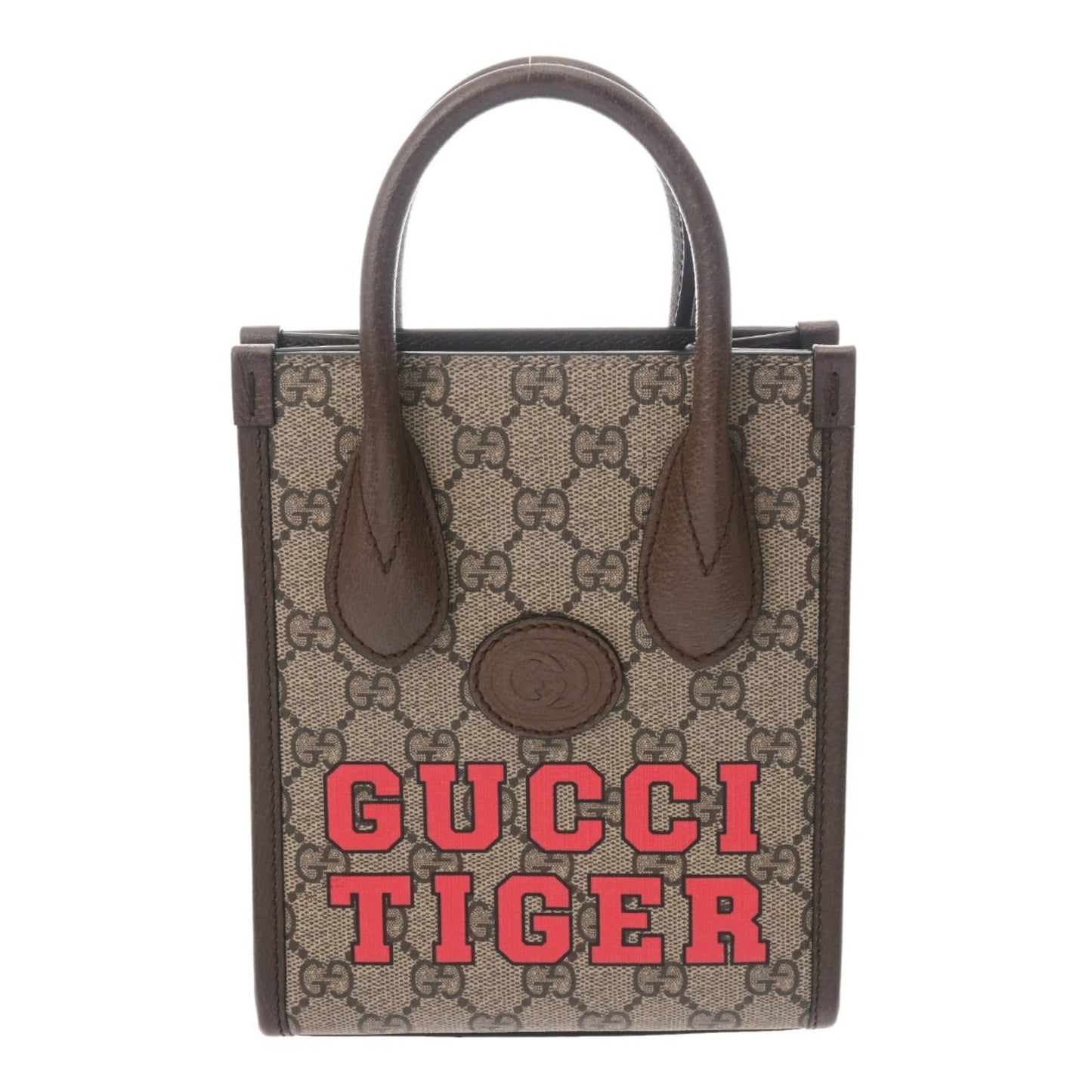 Gucci Beige Brown Gg Supreme Leather Tote Bag