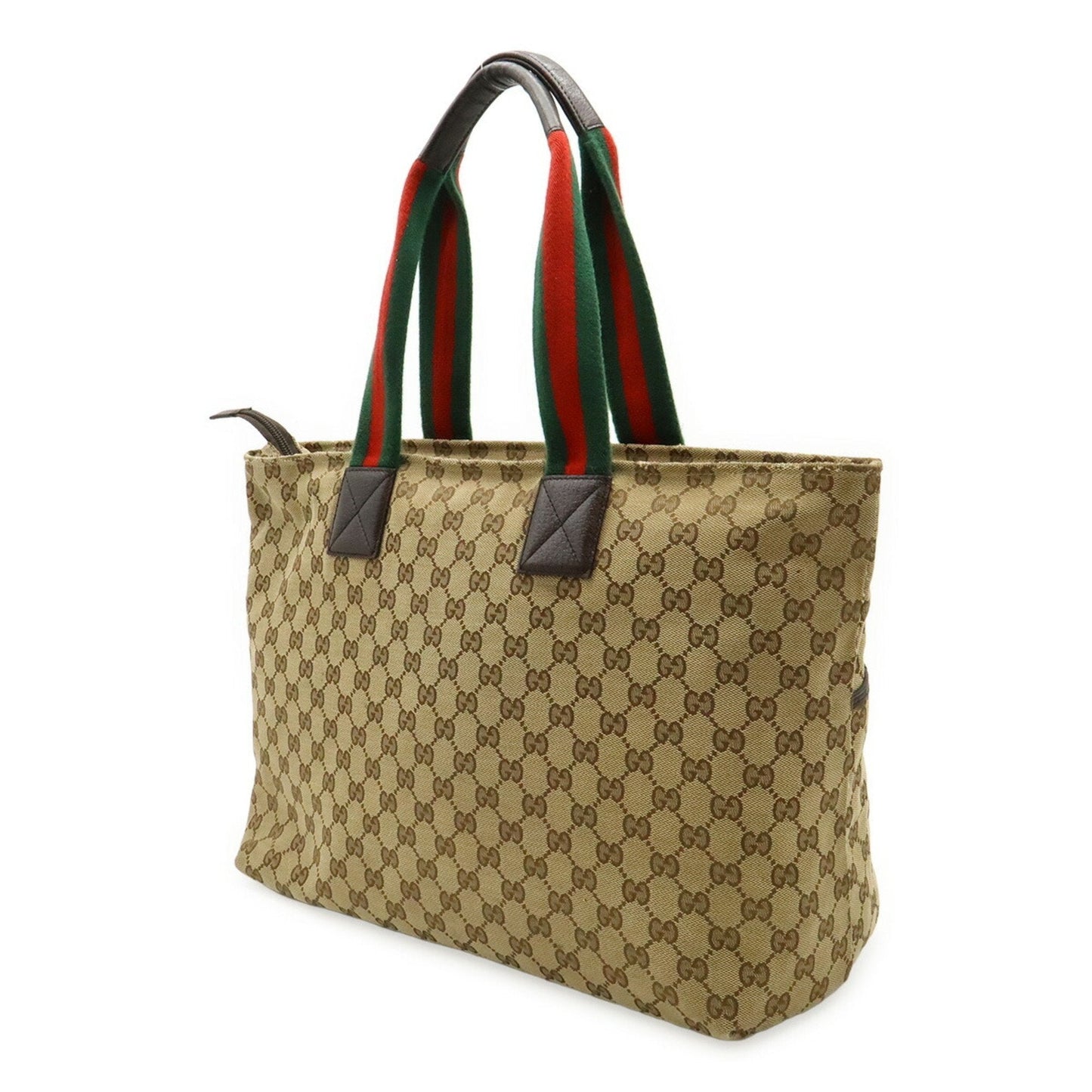 Gucci Beige Khaki Red Color Gg Canvas Leather Shoulder Bag Tote Bag