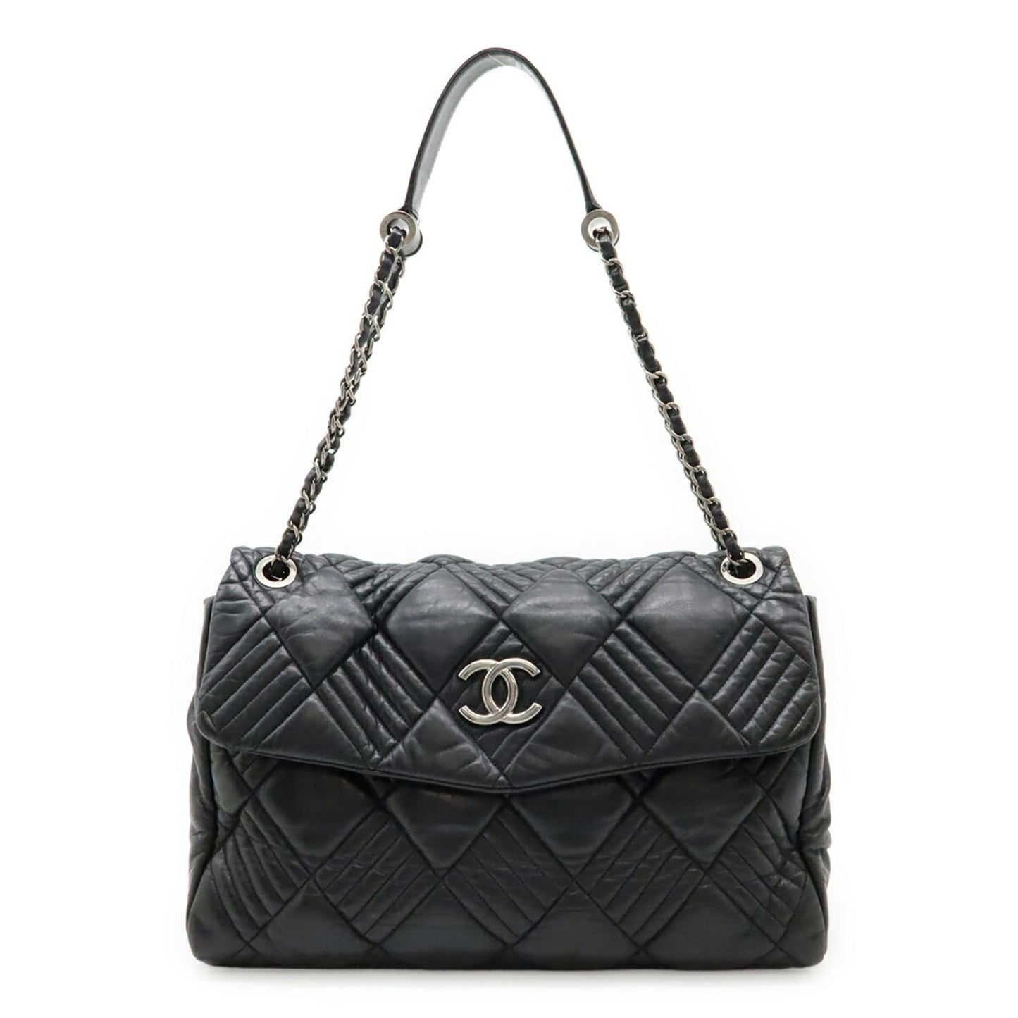 Chanel Black Leather Shoulder Bag Tote Bag