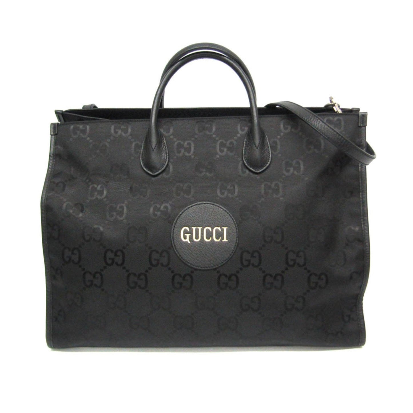Gucci Black Nylon Canvas Leather Handbag Shoulder Bag