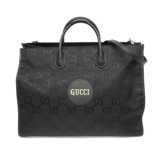 Gucci Black Nylon Canvas Leather Handbag Shoulder Bag