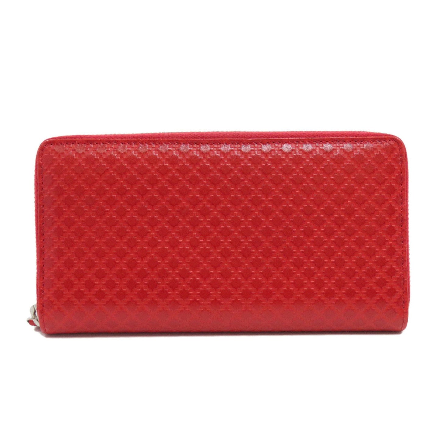 Gucci Diamante Red Color Leather Long Wallet (Bi-Fold)