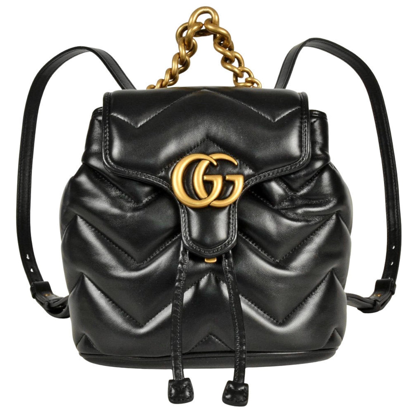 Gucci Gg Marmont Black Leather Backpack