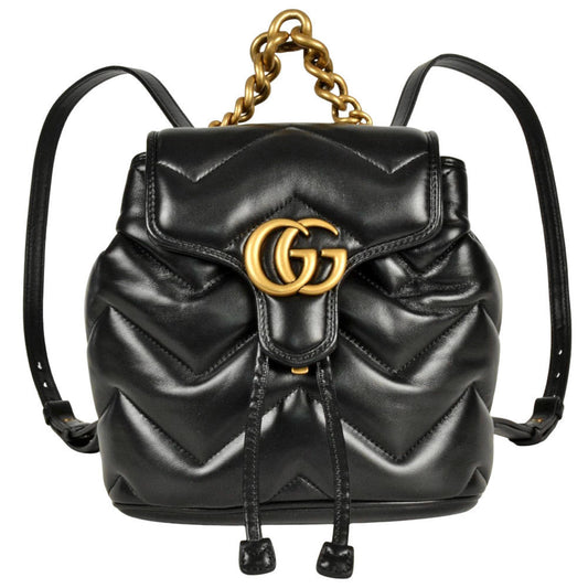Gucci Gg Marmont Black Leather Backpack