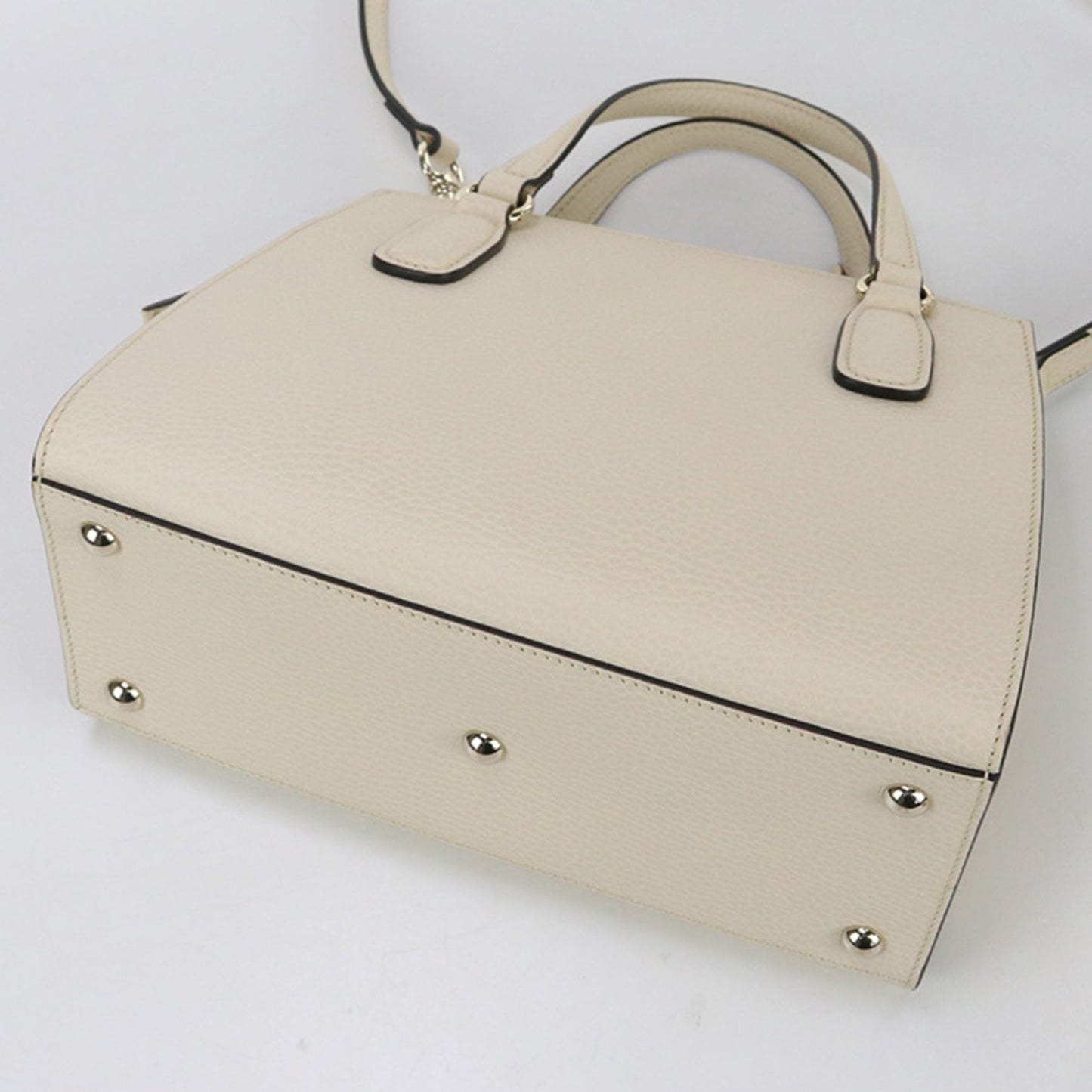 Gucci White Leather Tote Bag