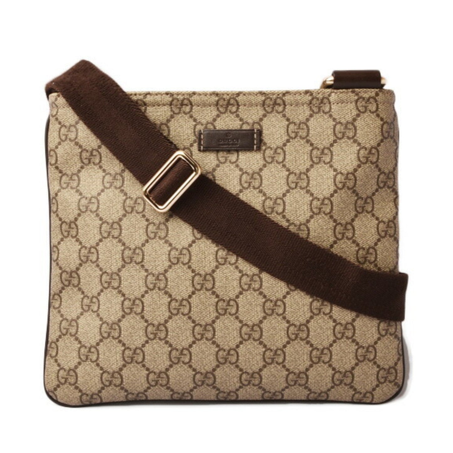 Gucci Beige Brown Gg Supreme Coated Canvas Messenger Bag Shoulder Bag