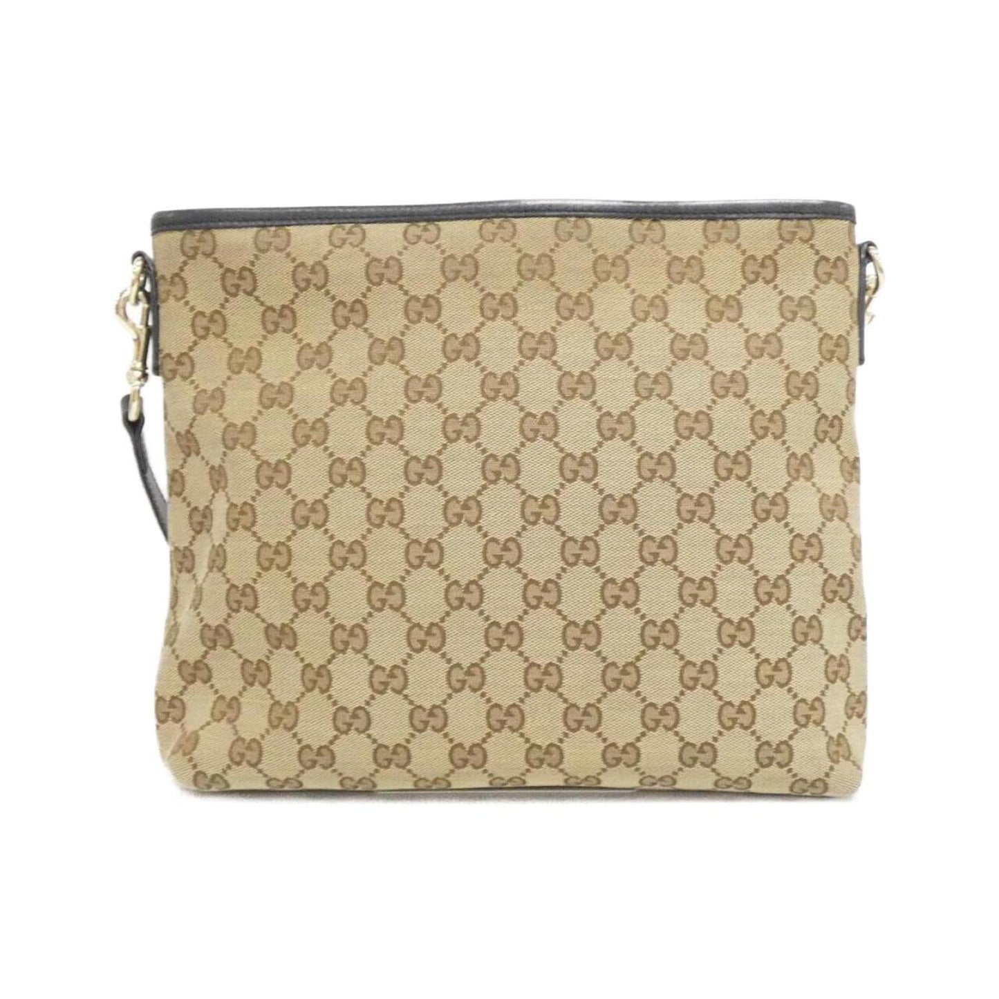 Gucci Beige Black Gg Canvas Shoulder Bag