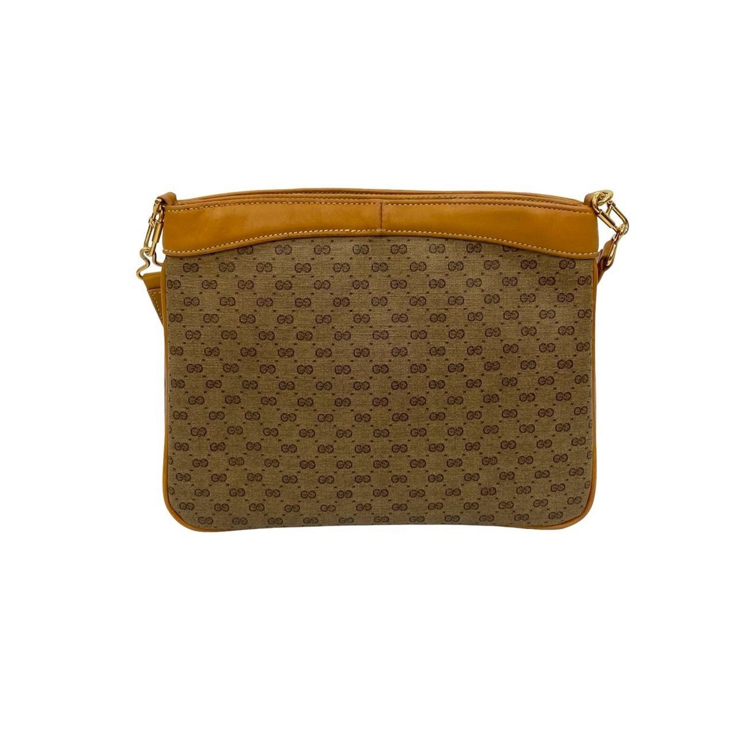 Gucci Brown Leather Pvc Pochette Shoulder Bag