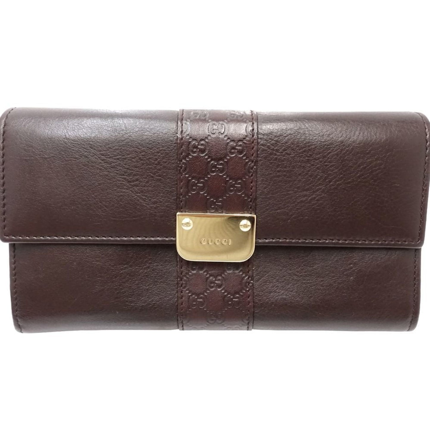 Gucci Dark Brown Leather Long Wallet (Bi-Fold)