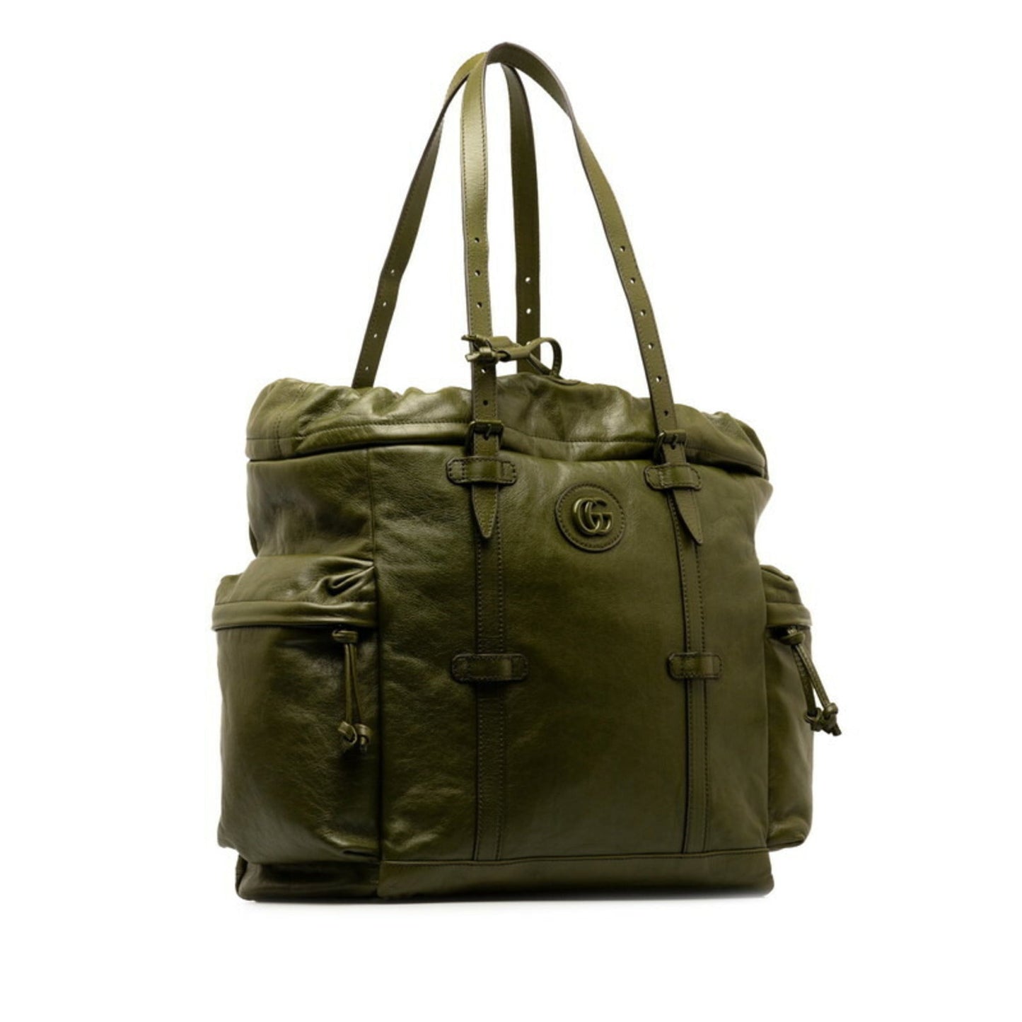 Gucci Khaki Leather Tote Bag