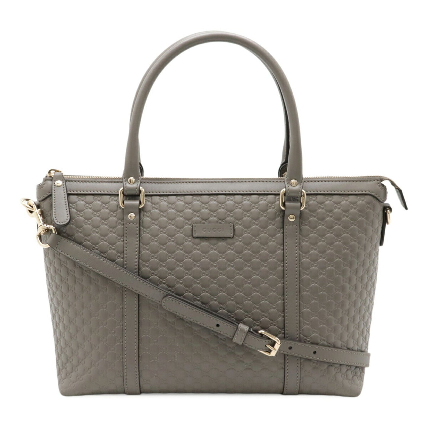 Gucci Gray Leather Handbag Shoulder Bag Tote Bag