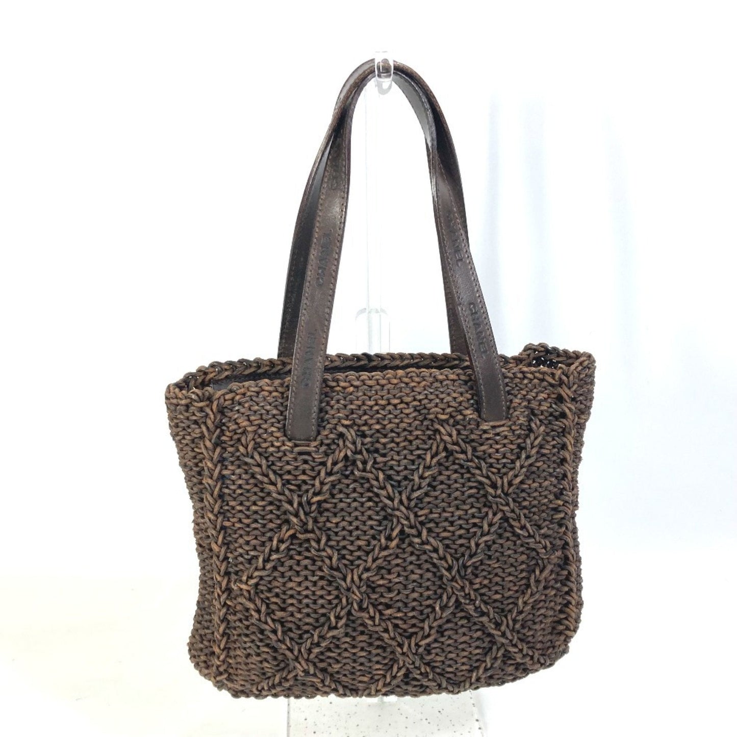 Chanel Brown Leather Handbag Shoulder Bag Tote Bag