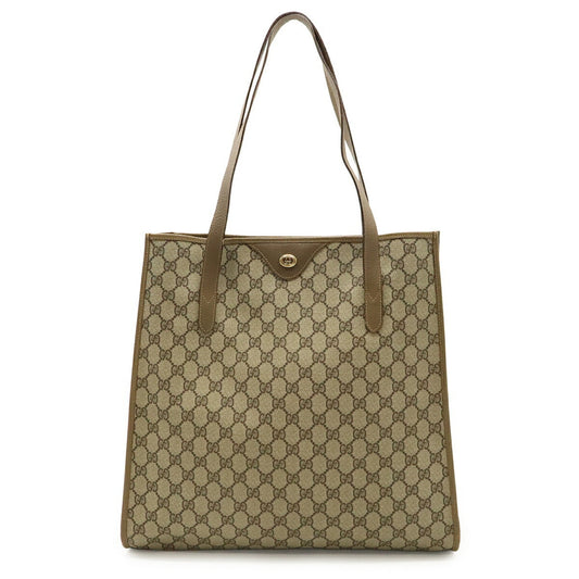 Gucci Beige Brown Pvc Leather Shoulder Bag Tote Bag