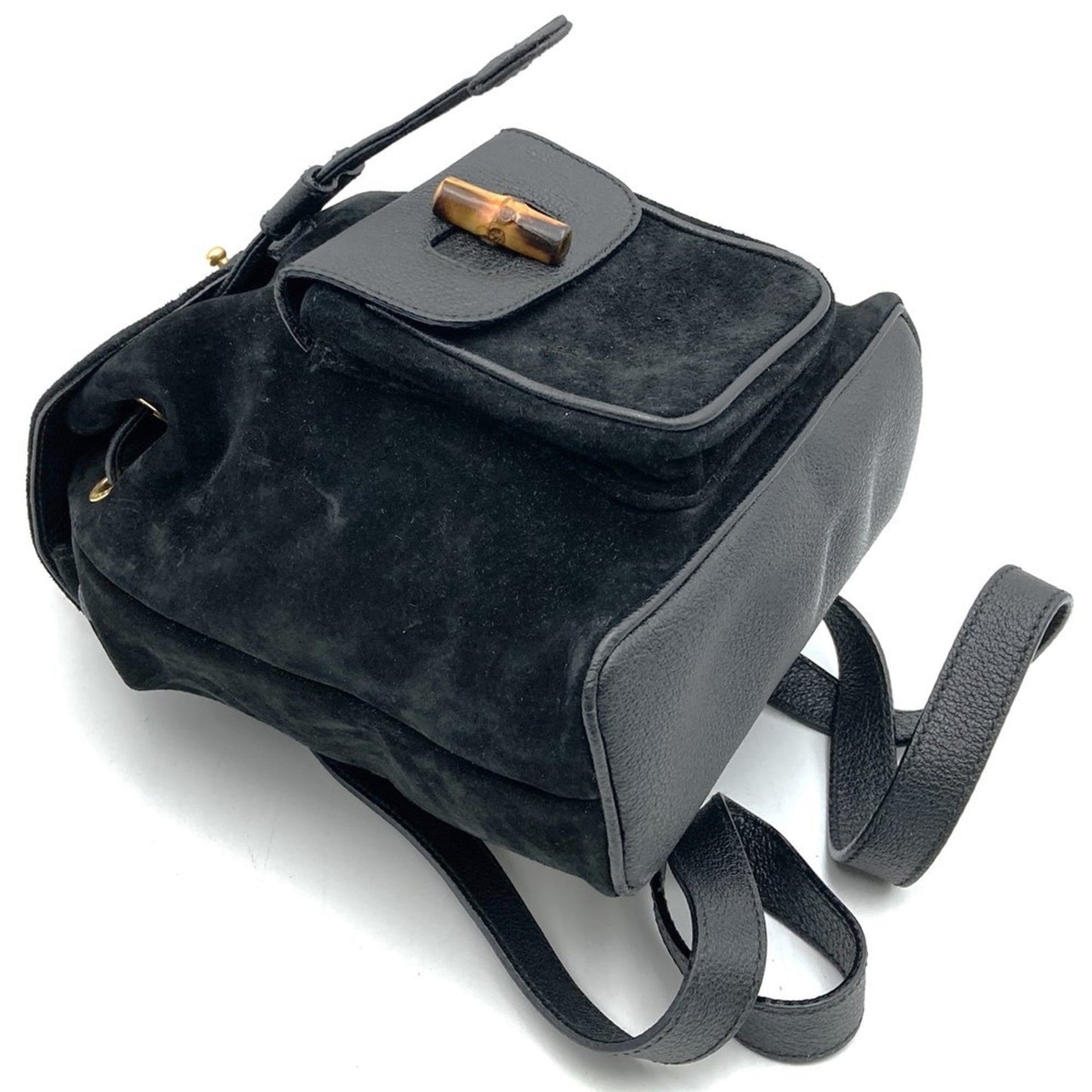 Gucci Black Suede Leather Backpack