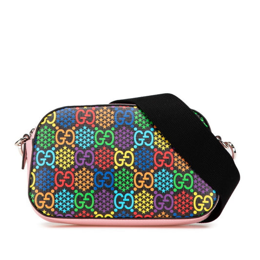 Gucci Black Multi-Color Pink Pvc Leather Shoulder Bag